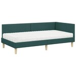 vidaXL Cadre de lit d'angle avec matelas Autre 2 Pièces Vert tissu