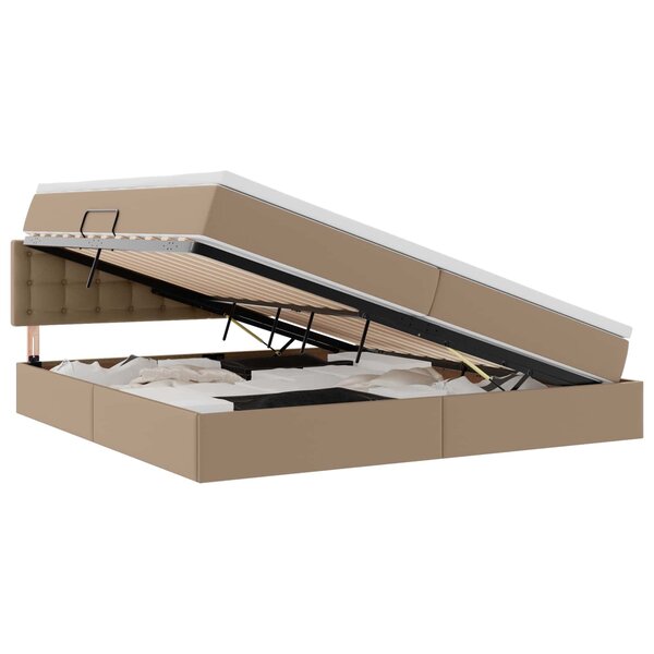 vidaXL Lit avec rangement et LED avec matelas Gris clair 200 x 200 cm