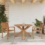 vidaXL Table de jardin Ø109x74 cm bois de teck solide