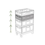 Pack and Move - Lot 3 Bacs Rangement Pliables - Charge 15 kg - 40 x 60 x 15 cm - Stockage  Outillage - Rangement Facile - Robustes - 31L