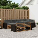 vidaXL Ensemble de canapés d'extérieur 7 Pièces Naturel et Anthracite