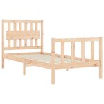 vidaXL Cadre de lit avec tête de lit 90x200 cm bois massif