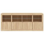 vidaXL Buffet avec lumières LED chêne sonoma 163x37x67 cm