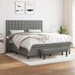 vidaXL Sommier à lattes de lit avec matelas Gris foncé 180x200cm Tissu
