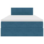 vidaXL Lit de Rangement avec matelas Bleu 120 x 190 cm Velours