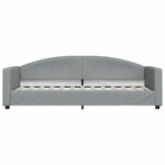 vidaXL Lit de jour avec gigogne et tiroirs gris clair 80x200 cm tissu