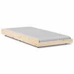 vidaXL cadre de lit Naturel Bois de pin 100 x 200 cm