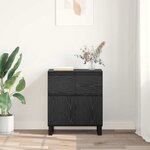 vidaXL Buffet Chêne noir 60 x 35 x 70 cm Bois d'ingénierie et fer