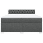 vidaXL Sommier à lattes de lit avec matelas Gris foncé 200x200cm Tissu