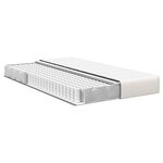 vidaXL Matelas de Lit avec matelas Crème 120 x 200 cm tissu