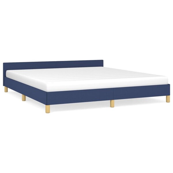 vidaXL Cadre de lit avec tête de lit Bleu 160x200 cm Tissu