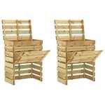 vidaXL Composteur de jardin à lattes 2 Pièces 80x50x100 cm Pin imprégné