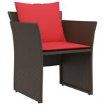 vidaXL Chaise de jardin avec tabouret marron résine tressée