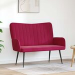vidaXL Sofa 2 places Bordeaux 115 x 61 x 87 cm Velours