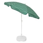 EZPELETA Parasol inclinable Bora - Ø 160 cm - Rayé vert et blanc Socle non inclus