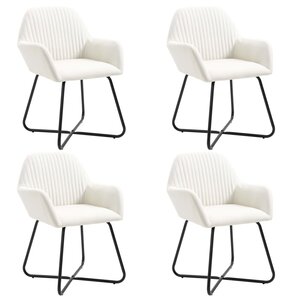 vidaXL Chaises à manger lot de 4 crème tissu