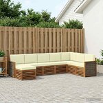 vidaXL Ensemble de canapés d'extérieur 6 Pièces Naturel et Crème