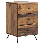 vidaXL Cabinet de chevet avec tiroir Bois ancien 43 x 41 x 66 5 cm