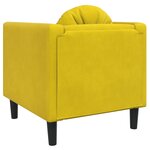 vidaXL Fauteuil avec coussin jaune velours