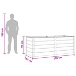 vidaXL Jardinière surélevée Marron 250 x 100 x 91 cm WPC et Aluminium