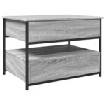 vidaXL Table basse sonoma gris 70x50x50 cm bois d'ingénierie et métal