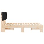 vidaXL Cadre de lit avec tête de lit rembourrée Noir 135 x 190 cm