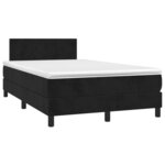 vidaXL Sommier à lattes de lit avec matelas LED Noir 120x200cm Velours