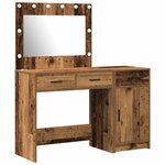 vidaXL Table de Toilette avec tiroir 2 Pièces Marron 40 x 41 x 75 cm