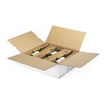 Caisse carton blanche d'expédition pour bouteilles avec calage carton 40x36x12 5 cm (lot de 12)