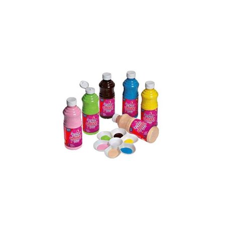 Carton de 6 flacons de 500 ml de peinture acrylique brillante GLOSSY Assorties LEFRANC BOURGEOIS