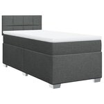 vidaXL Sommier à lattes de lit avec matelas Gris foncé 90x200 cm Tissu