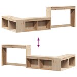 vidaXL Table de chevet avec bureau 232 x 122 x 75 cm Bois de pin massif