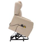 vidaXL Fauteuil de massage Crème Tissu