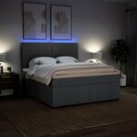 vidaXL Sommier à lattes de lit avec matelas Gris foncé 180x200cm Tissu