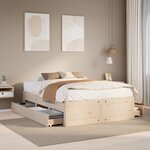vidaXL Cadre de lit sans matelas avec tiroirs 160x200 cm bois de pin