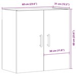 vidaXL Armoire murale chêne artisanal 60x31x60 cm bois d'ingénierie