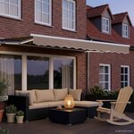 vidaXL Auvent rétractable électrique Beige et blanc 3 5 x 2 m
