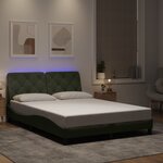 vidaXL Cadre de lit avec lumières LED gris clair 140x190 cm velours
