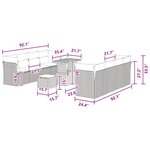 vidaXL Ensemble de canapé de jardin 11 Pièces Noir 90 x 55 x 71 cm