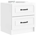 vidaXL Cabinet de chevet 2 Pièces Blanc brillant 43 x 34 5 x 44 5 cm