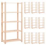 vidaXL Étagères de rangement à 5 niveaux 10Pièces 80x38x170 cm Pin 250 kg