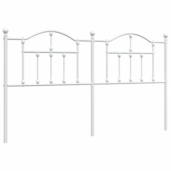 vidaXL Tête de lit métal blanc 180 cm