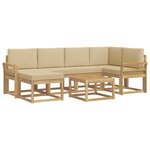 vidaXL Ensemble de canapés d'extérieur 7 pc Blanc et Beige
