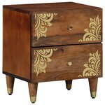 vidaXL Cabinet de chevet avec tiroir 2 Pièces marron miel 40 x 33 x 46 cm