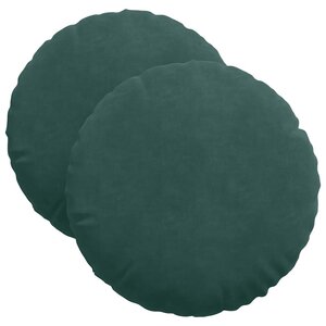 vidaXL Coussins de siège 2 Pièces Vert foncé Ø 40 x 13 cm Velours