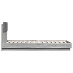 vidaXL Cadre de lit tête de lit et lumières LED sonoma gris 90x200 cm