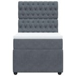 vidaXL Sommier à lattes de lit avec matelas Gris foncé 100x200 cm