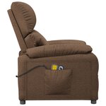 vidaXL Fauteuil électrique de massage Marron Tissu