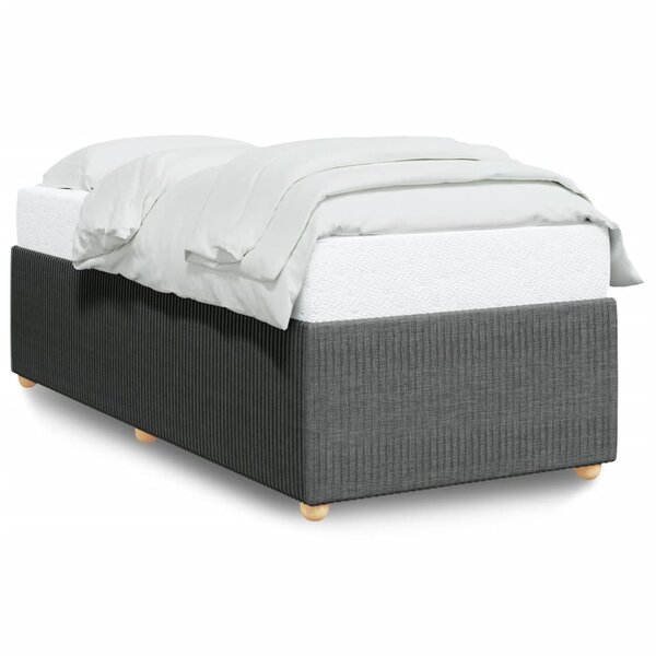 vidaXL Cadre de lit Gris foncé 90x190 cm Tissu