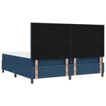 vidaXL Lit à ressorts avec matelas et lumière LED  bleu marine  200 x 200 cm  en tissu.